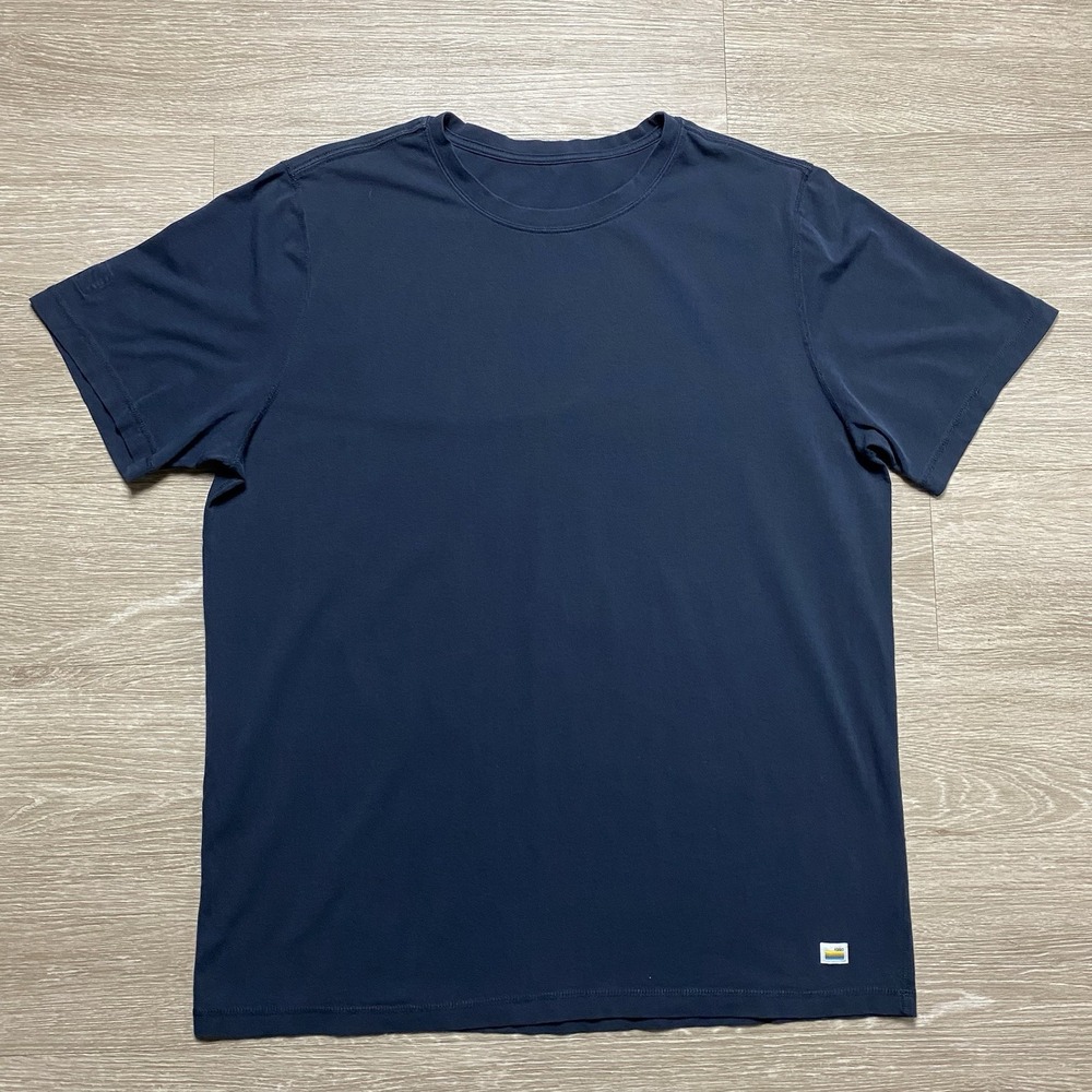Vuori Tuvalu Short Sleeve Shirt Men's XL Blue Casual Minimalist Stretch Gym V101
